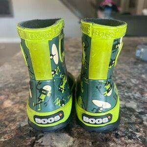 Bogs Little Kids Green Robot Rain Boots